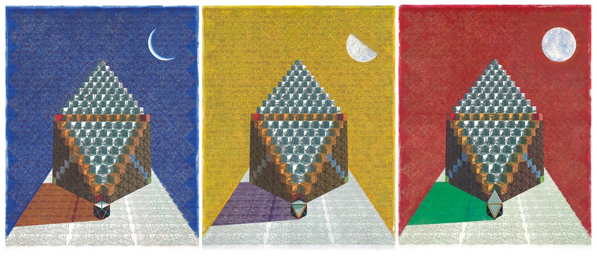 Naming Infinity - 100 minus One - triptych 2013